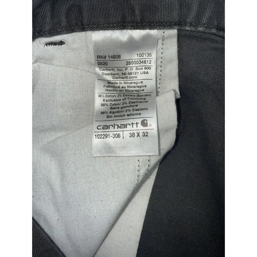 Carhartt Straight Relaxed Gray Relaxed Fit Work Cotton Men’s 38x32